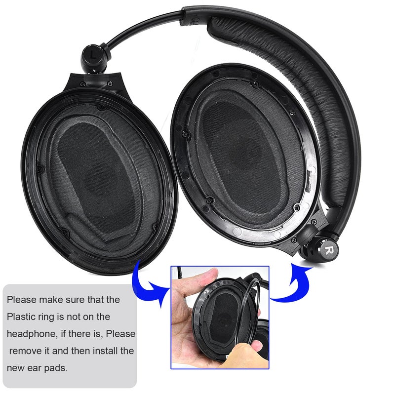 Defean Replacement Ear Pads and Headband Compatible with Sennheiser PC350 HD380 Pro Headphones Earpads/Cushion/Bumper/Cover/Cups/Foam (Protein Leather Ear Pads+Headband) - Image 4